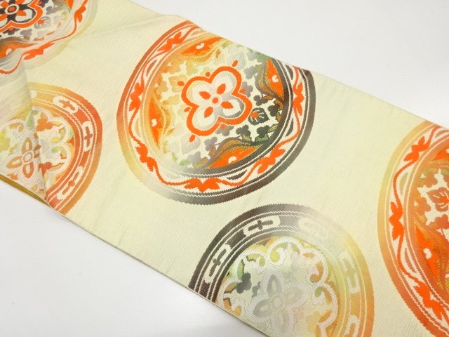 JAPANESE KIMONO / NAGOYA OBI / WOVEN FLOWER CREST 